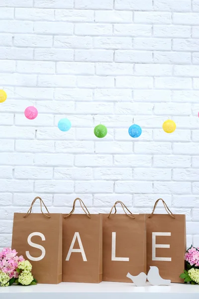 Recycled paper shopping bags — Stock Photo, Image