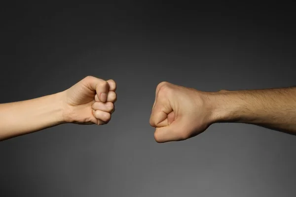 Man and woman fists — Stock Photo, Image