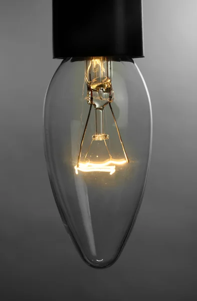 Light bulb on grey — Stock Photo, Image