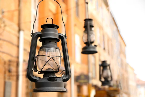 Hanging old lanterns — Stock Photo, Image