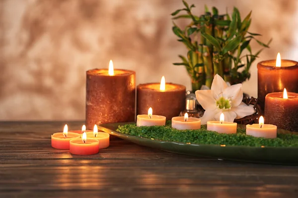 Spa composition with candles — Stock Photo, Image