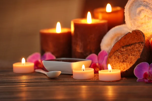 Spa composition with candles — Stock Photo, Image