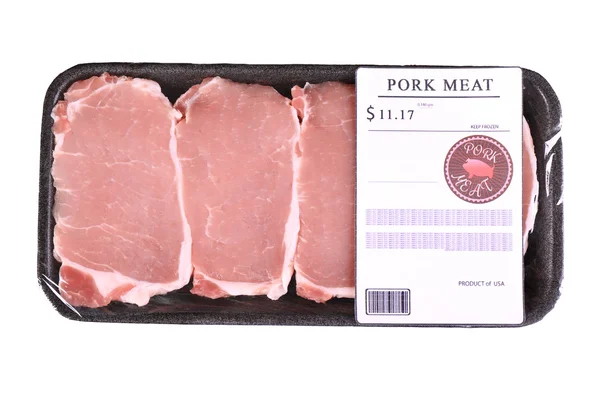 Pedaços de porco embalados — Fotografia de Stock