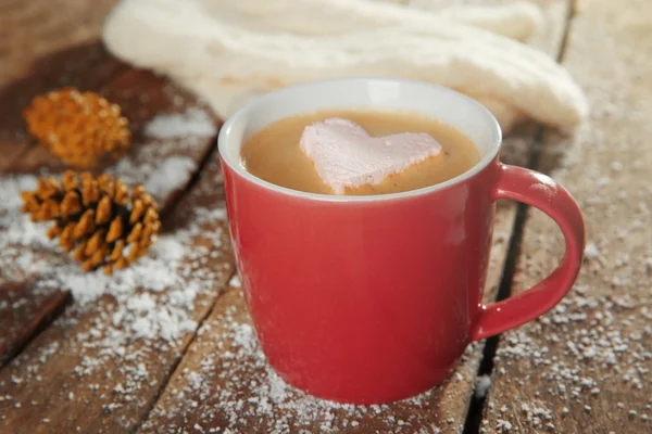 Cup of coffee with marshmallow — Stock Photo, Image