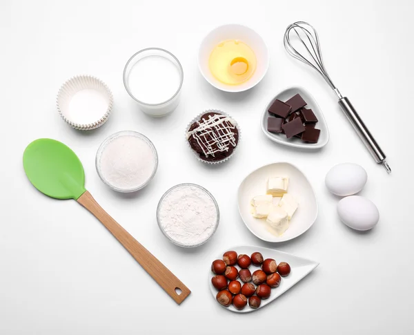 Tårta ingredienser på bord — Stockfoto