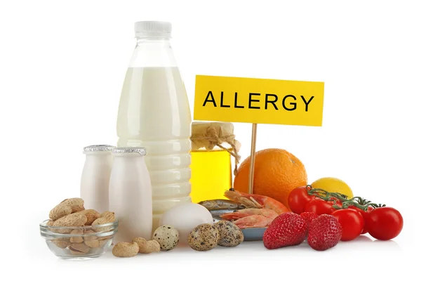 Комплект аллергических продуктов — стоковое фото