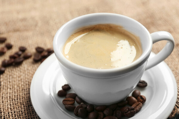 Cup of aromatic coffee 