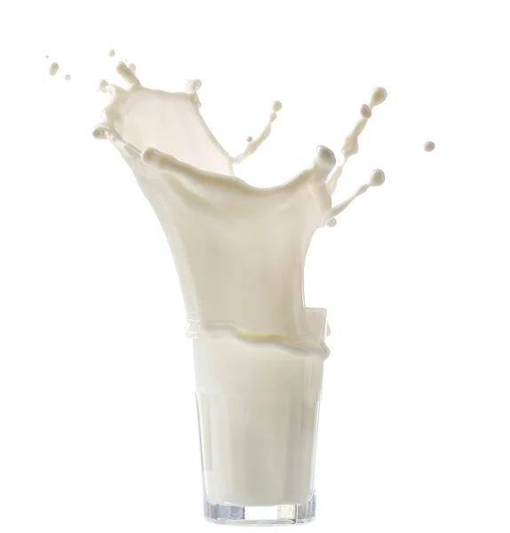 Respingo de leite em vidro — Fotografia de Stock