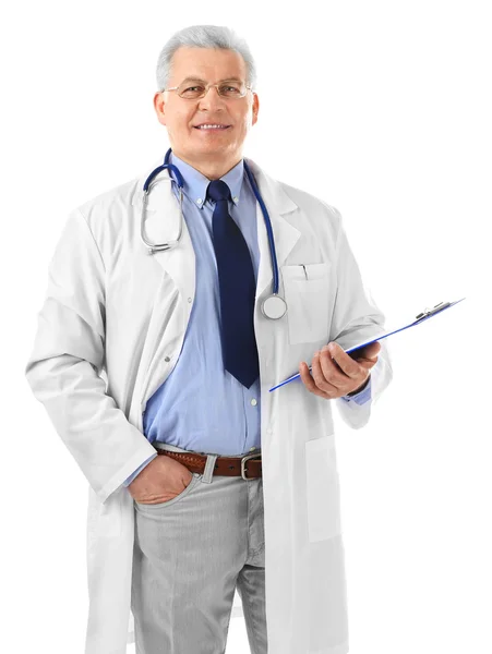 Professional doctor with clipboard — Stock Photo, Image