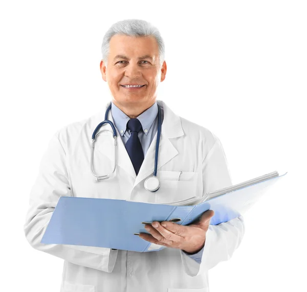 Professional doctor with paper folder — Stock Photo, Image