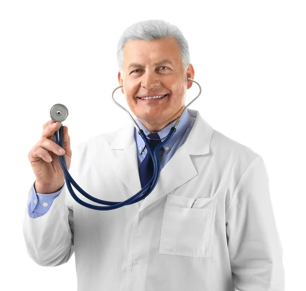 Professional doctor with stethoscope — Stock Photo, Image