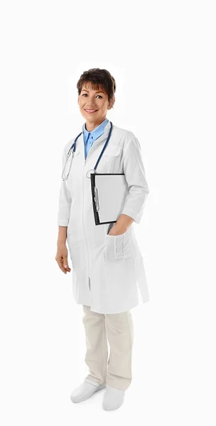 Professional Doctor Clipboard Isolated White — Stock Photo, Image