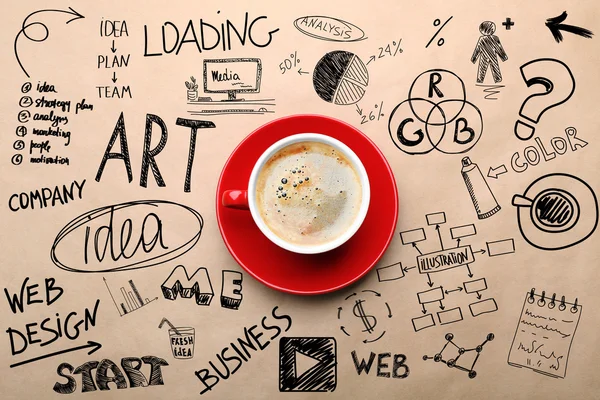 Cup of coffee. Start up concept — Stock Photo, Image