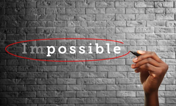 Convertir palabra imposible en posible — Foto de Stock