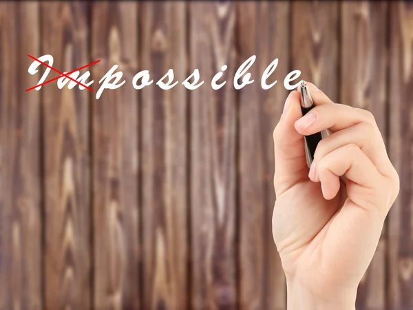 Transformar a palavra impossível em possível — Fotografia de Stock