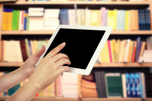 Student holding tablet pc — Stock Photo, Image