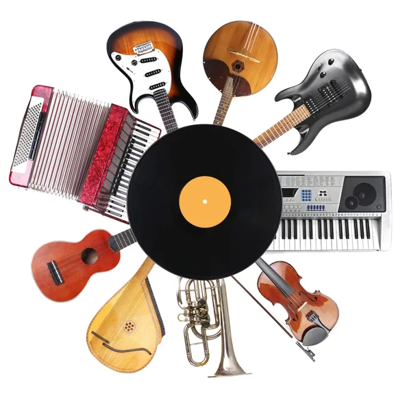 Collage de instrumentos musicales — Foto de Stock