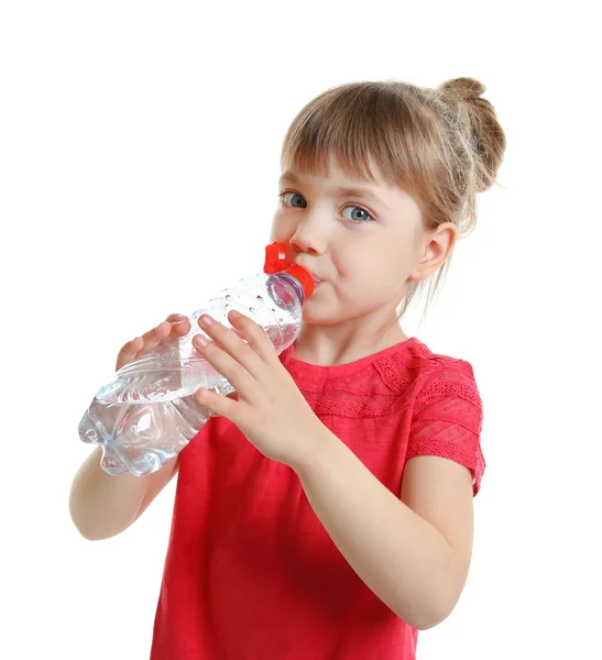Small girl drinking water — Stock Photo, Image