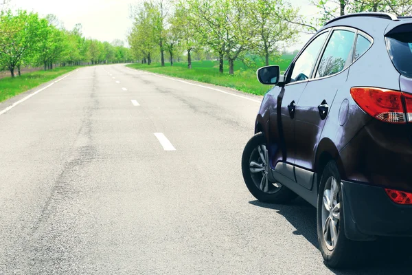 Black Car on road Royalty Free Stock Photos