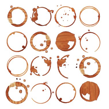 Coffee stains, isolated  clipart