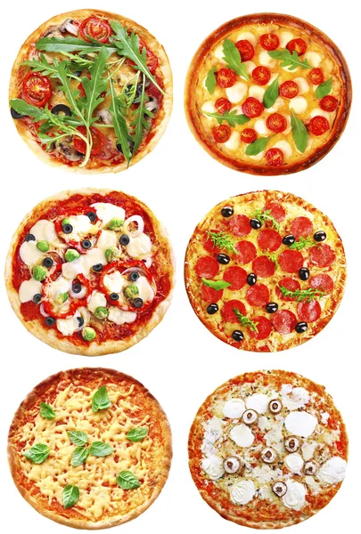 Zestaw różnych pizzy — Zdjęcie stockowe