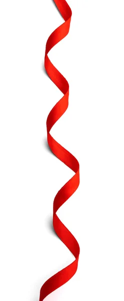 Red ribbon  on white — Stock Photo, Image
