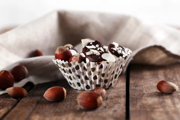 Tasty marshmallows with chocolate — Stock Photo, Image