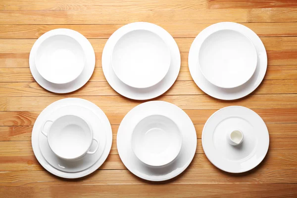 Set of white dishes — Stock Photo, Image
