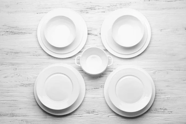 Set of white dishes — Stock Photo, Image