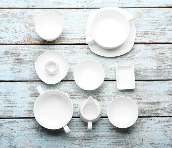 Set of white dishes — Stock Photo, Image