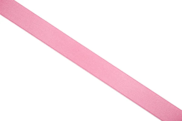 Розовая лента на белом — стоковое фото
