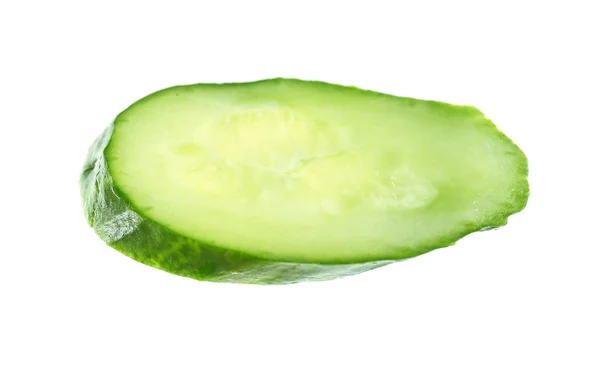 Fresh cucumber slice on white — Stock Photo, Image