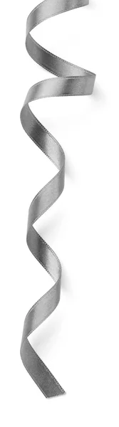 Grey ribbon on white — Stock Photo, Image