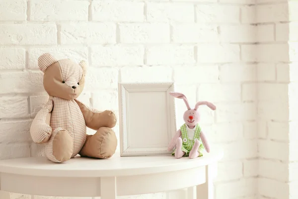 Baby toys and frame — Stock Photo, Image