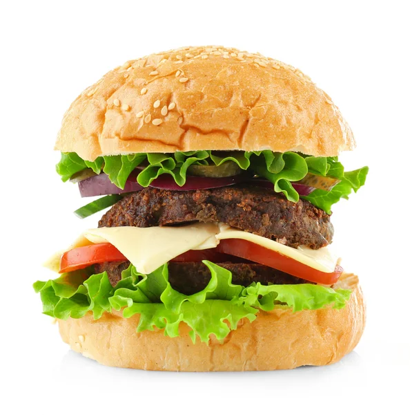 Вкусный большой гамбургер — стоковое фото
