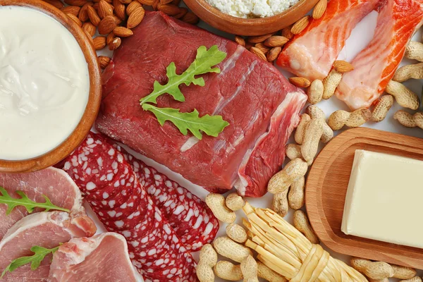 Products containing proteins and fats — Stock Photo, Image