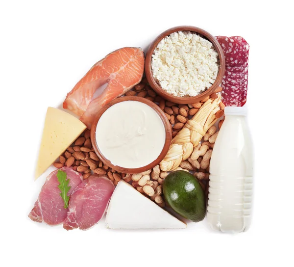 Products containing proteins and fats — Stock Photo, Image