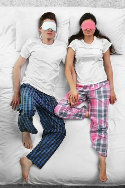 Dormindo vista casal — Fotografia de Stock