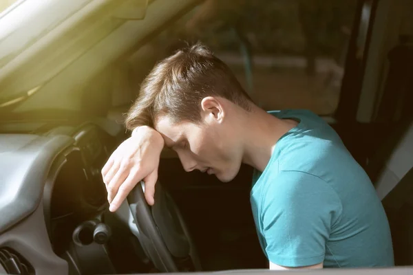 Handsome man falling asleep — Stock Photo, Image