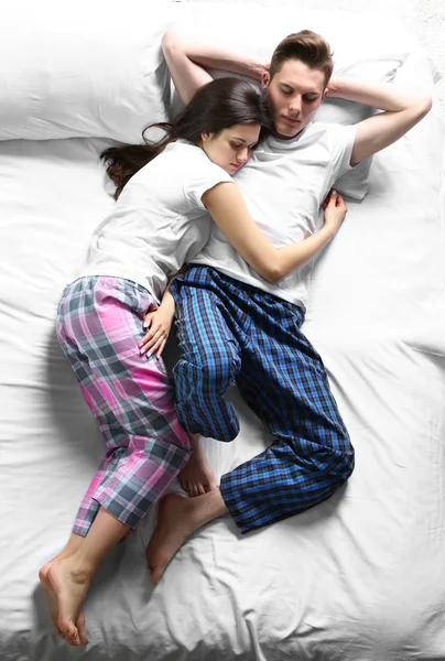 Dormir pareja vista — Foto de Stock