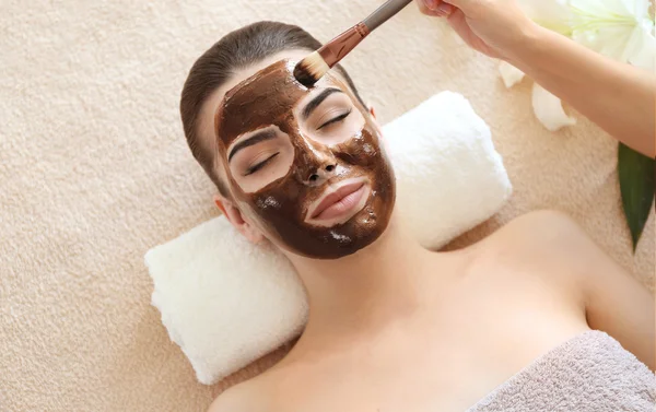 Woman having spa procedure on face — Stock Photo, Image