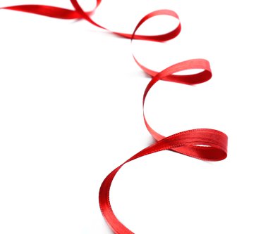 Arka plan üzerinde kırmızı kurdele