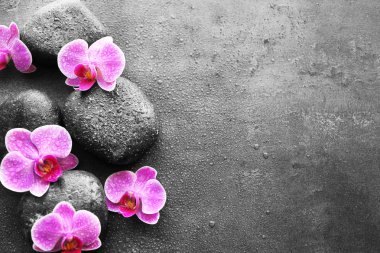Spa taşlar ve orkide