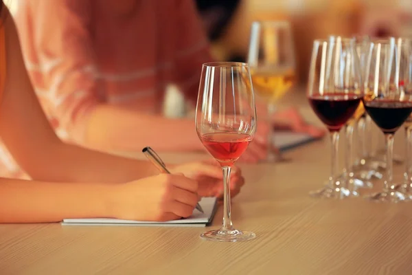 Experts tasting new sorts of wine — Stock Photo, Image