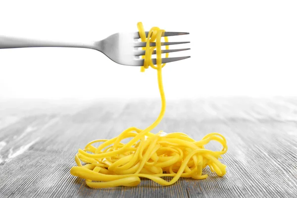 Fork with cooked pasta — Stock Photo, Image