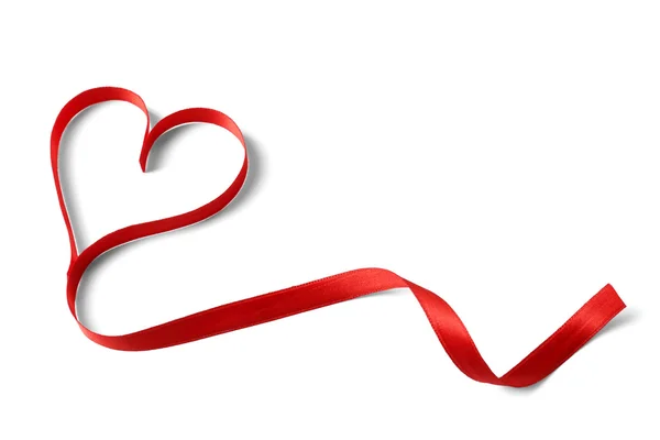 Piros szív alakú szalag — Stock Fotó
