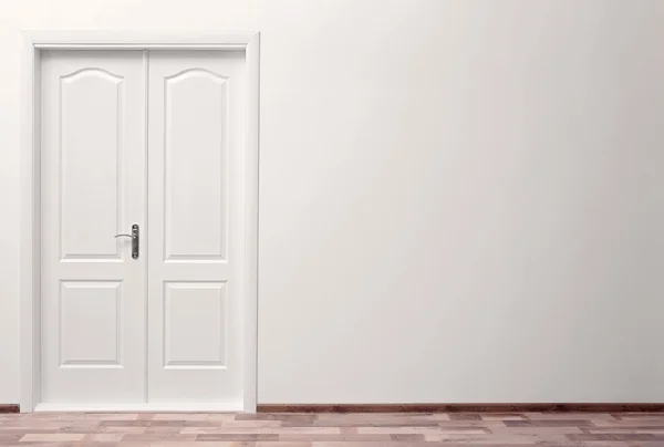 White wall and closed door — Stock Photo, Image