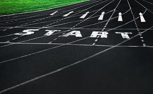 Start written on running track — Stock Photo, Image