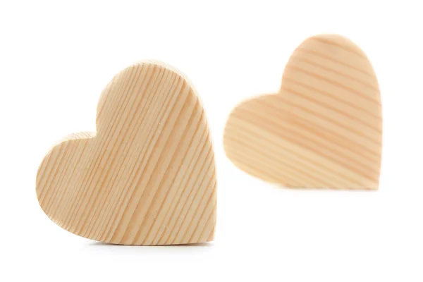 Wooden hearts isolated — Stock Photo, Image