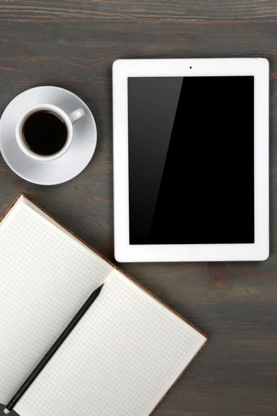 Digital tablet with cup of coffee — Stock Photo, Image